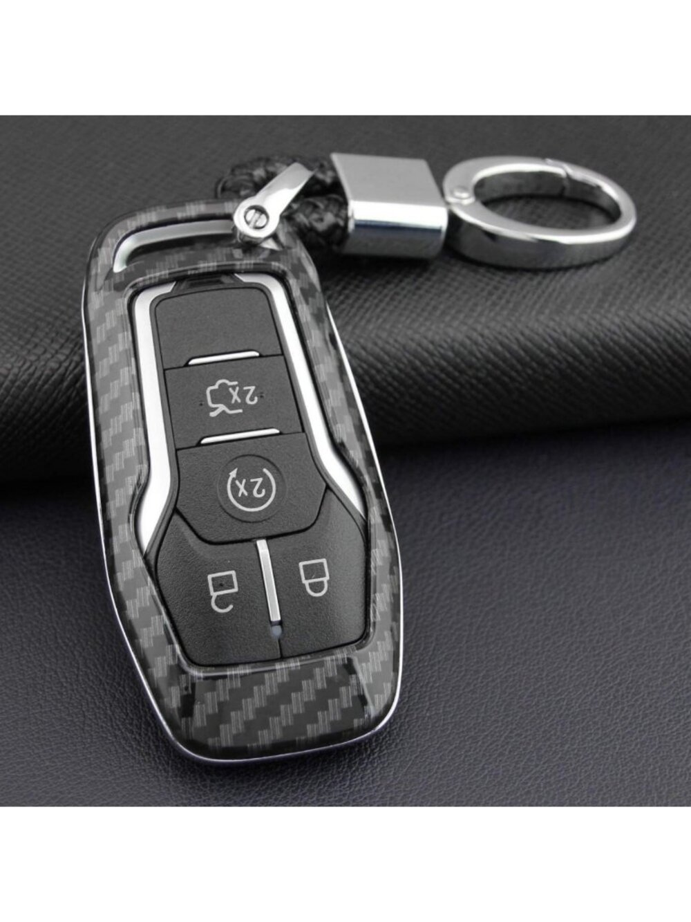 Smart Keyless Entry Remote Fob Shell for Ford F150, Mustang, Lincoln - Carbon